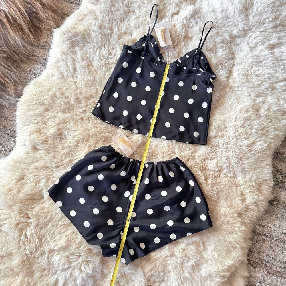 💋SOLD💋✨🌚🌚DÔEN ‘Louise & Loren’ Silk Camisole Short Set Solstice Sky Noir XS✨ - Picture 13 of 16